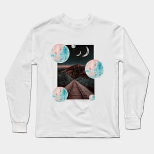 Space night moon lovely T-Shirt Long Sleeve T-Shirt